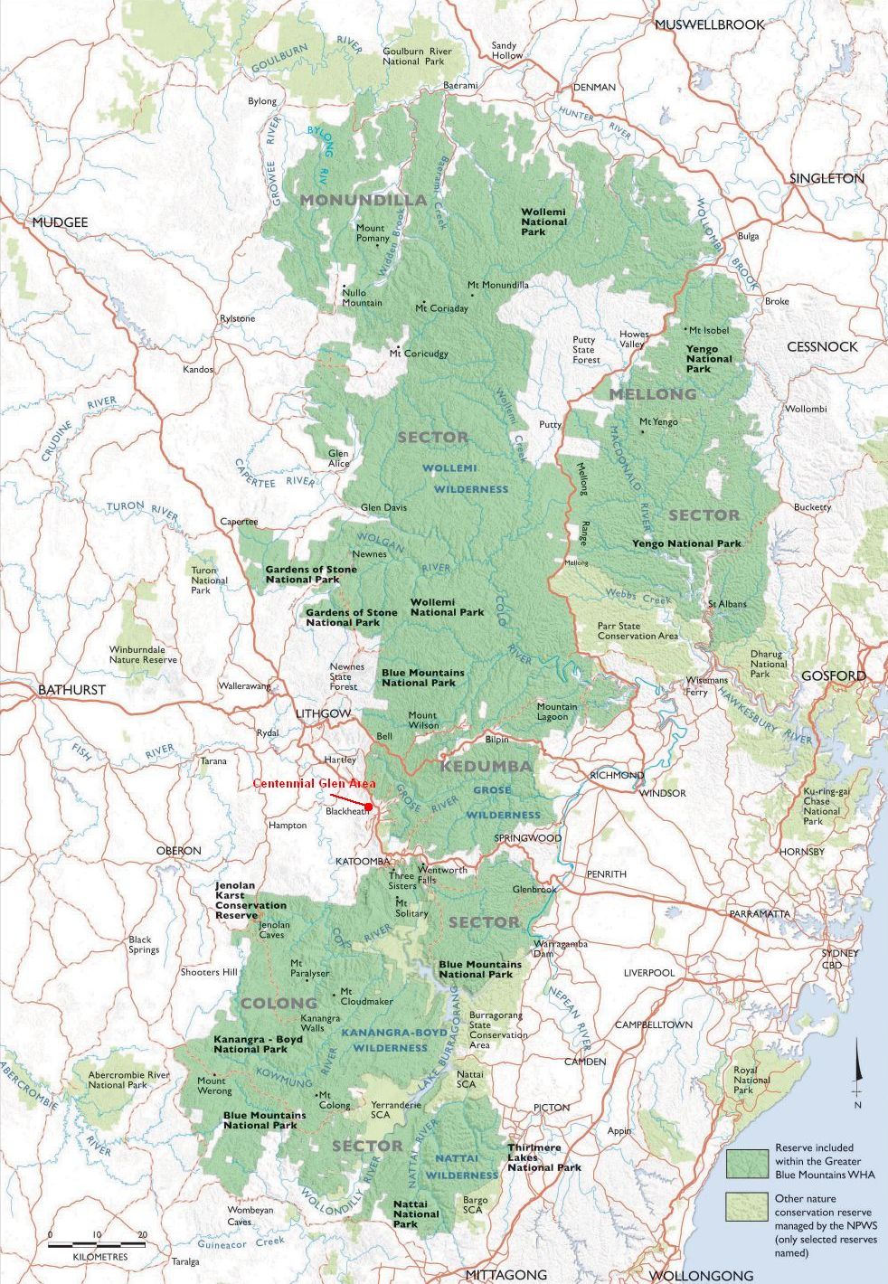 Greater Blue Mountains World Heritage Area Map